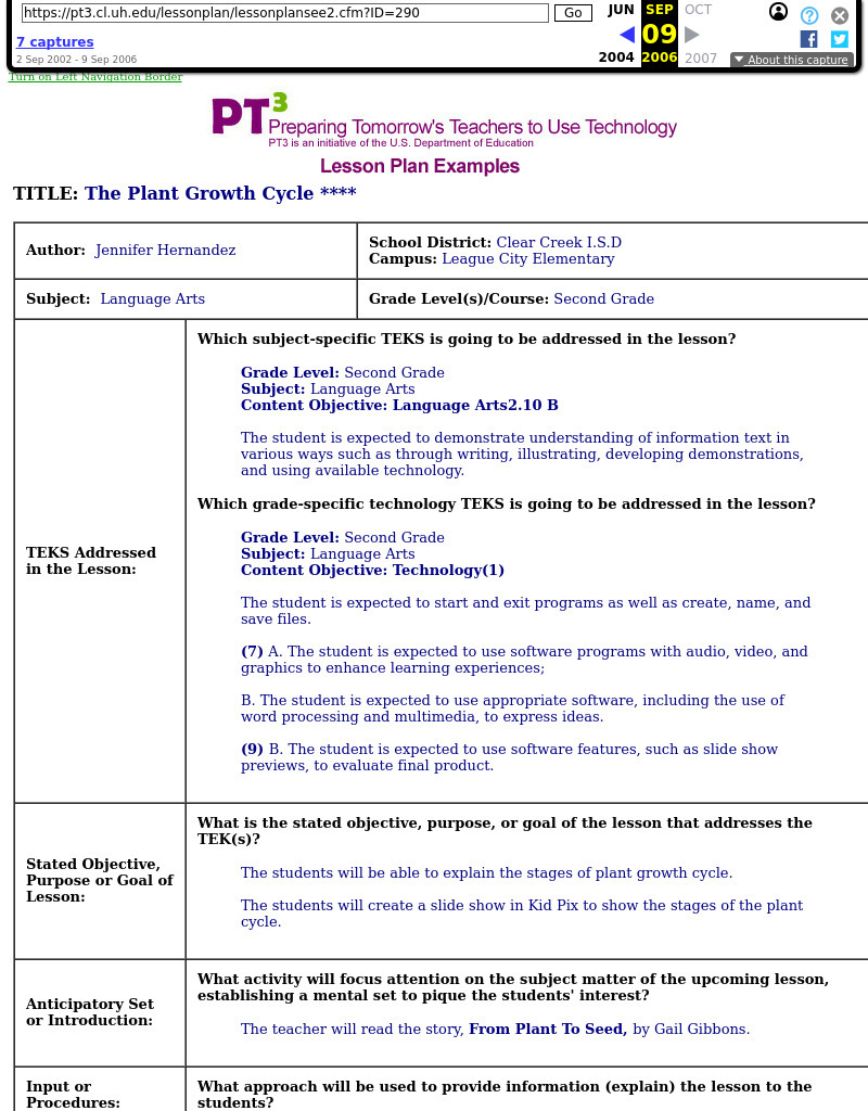 The Plant Growth Cycle Lesson Plan