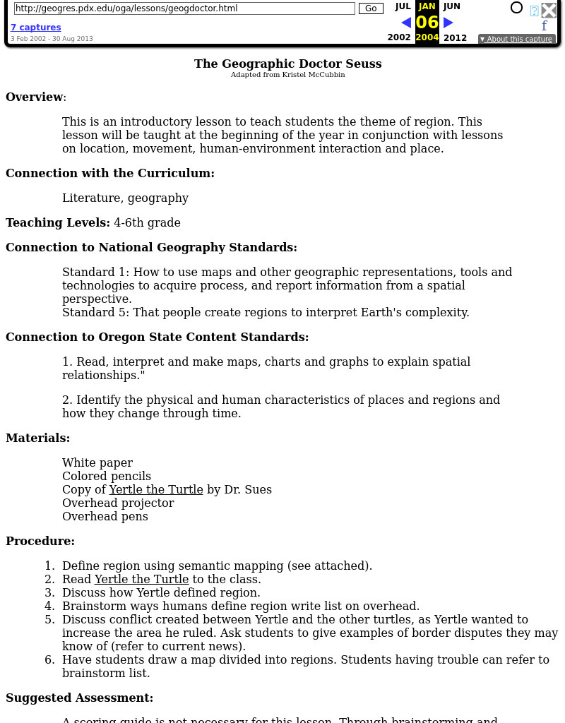 The Geographic Doctor Seuss Lesson Plan