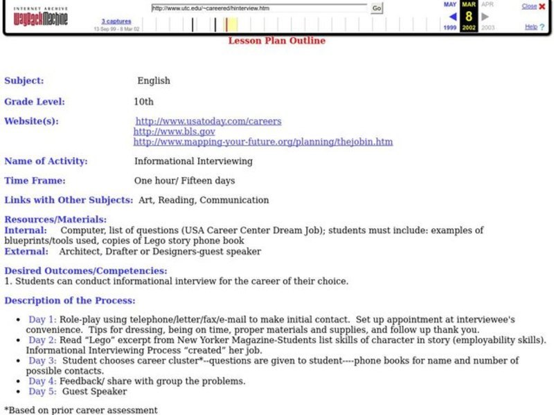 Informational Interviewing Lesson Plan