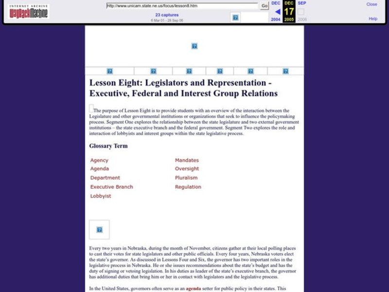 Legislators and Representation - Executive, Federal and Interest Group Relations Lesson Plan