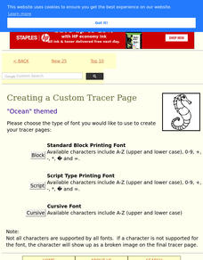 Custom Tracer Pages Worksheet