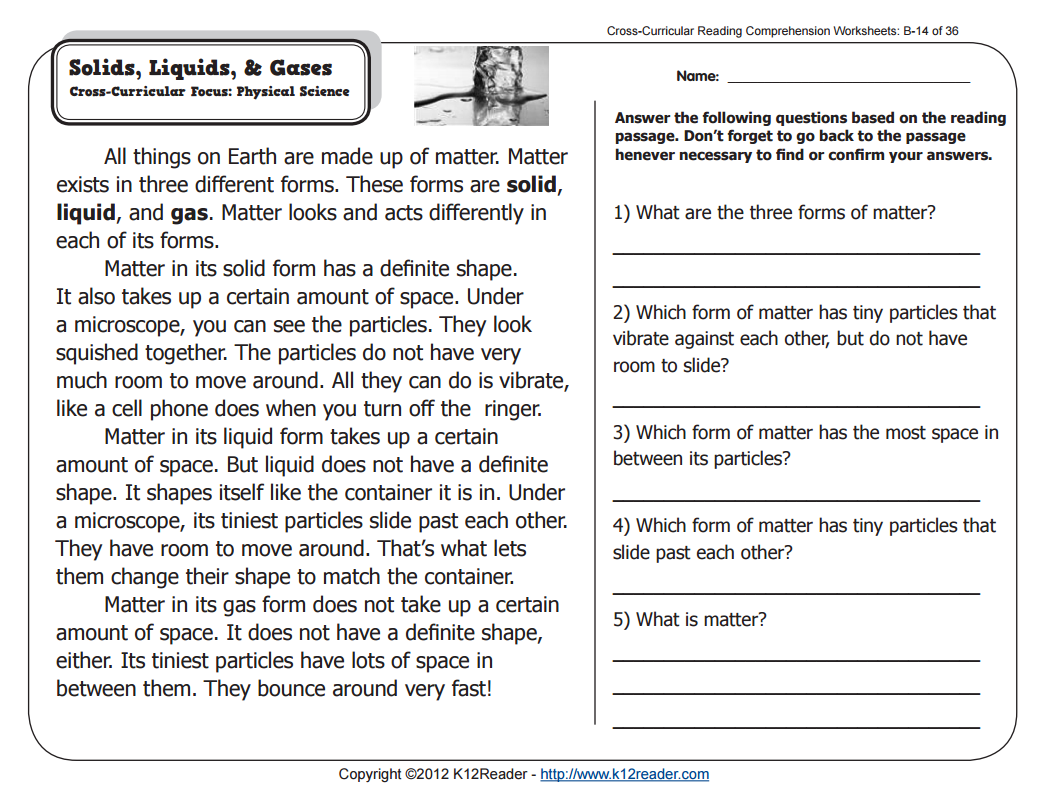 Listening, Speaking, Reading, Writing Worksheet
