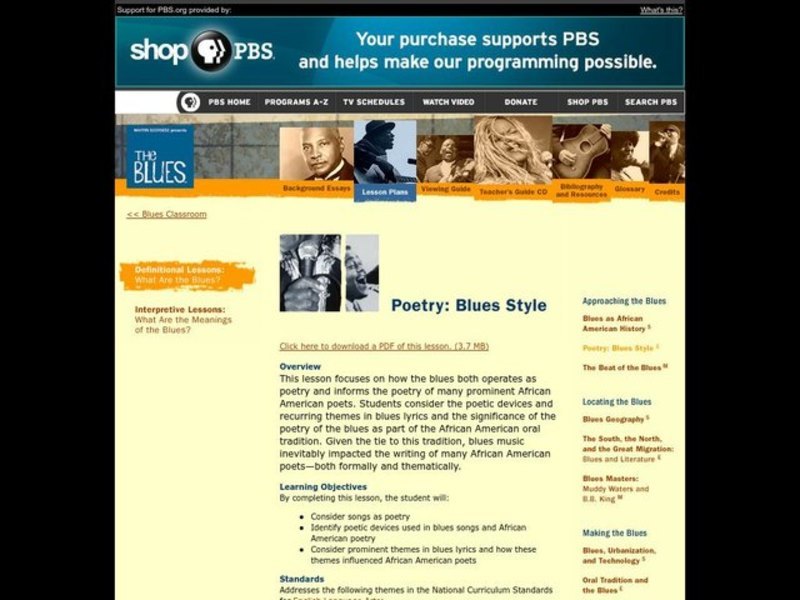 Language Arts, Music, Poetry: Blues Style Lesson Plan