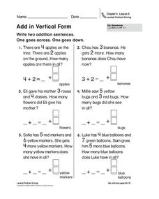 Add in Vertical Form Worksheet