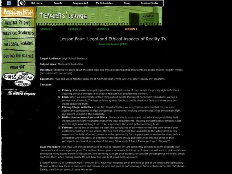 Media Arts Production Lesson Plan