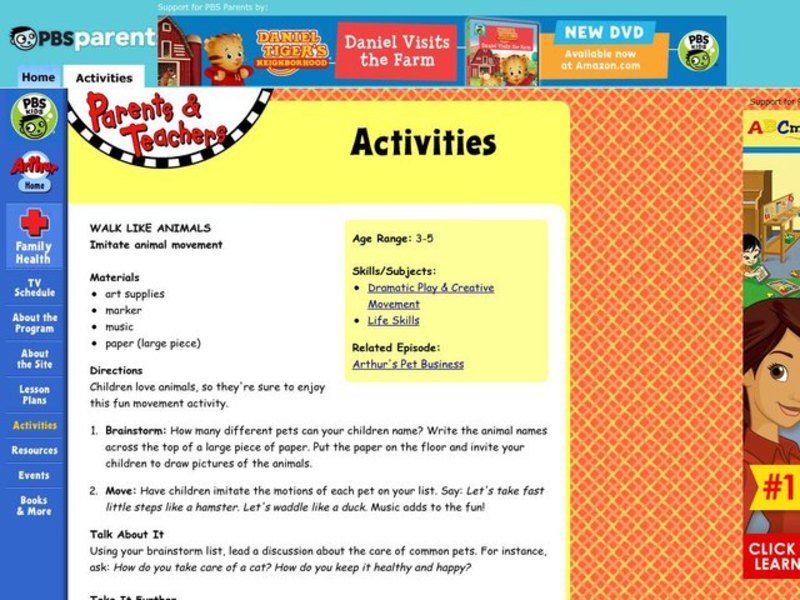 Walk Like Animals Lesson Plan