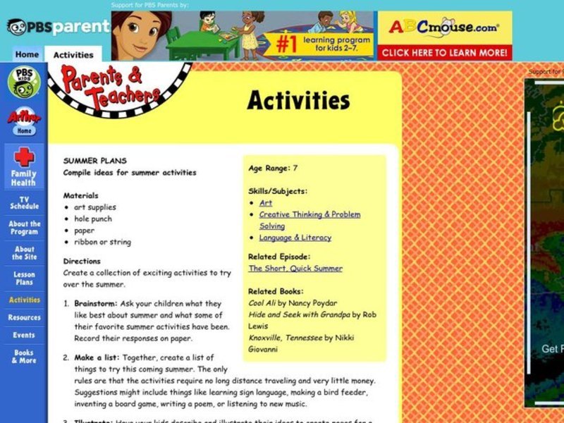 Summer Plans Lesson Plan