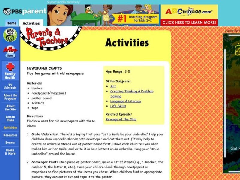 Newspaper Crafts Lesson Plan