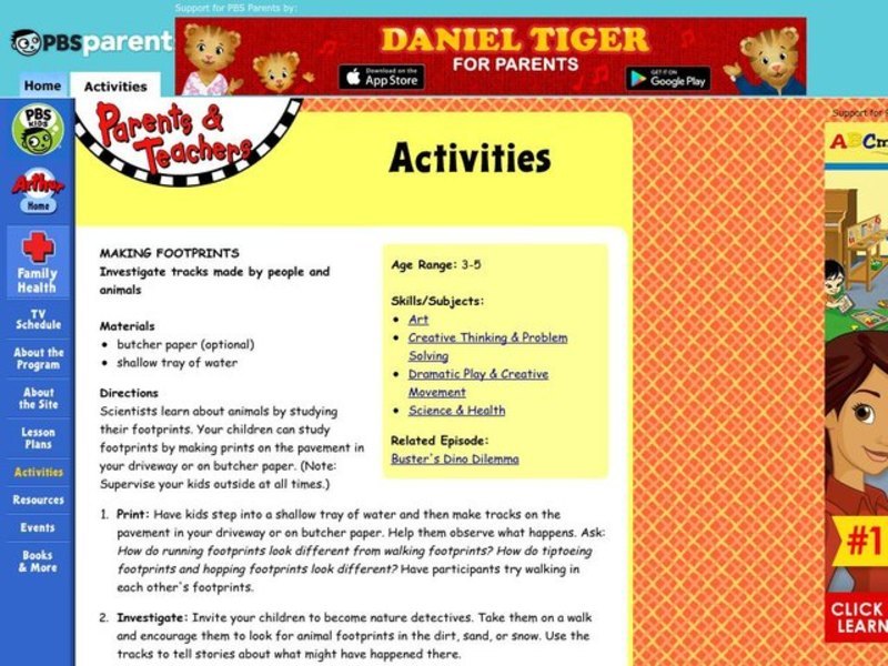 Making Footprints Lesson Plan