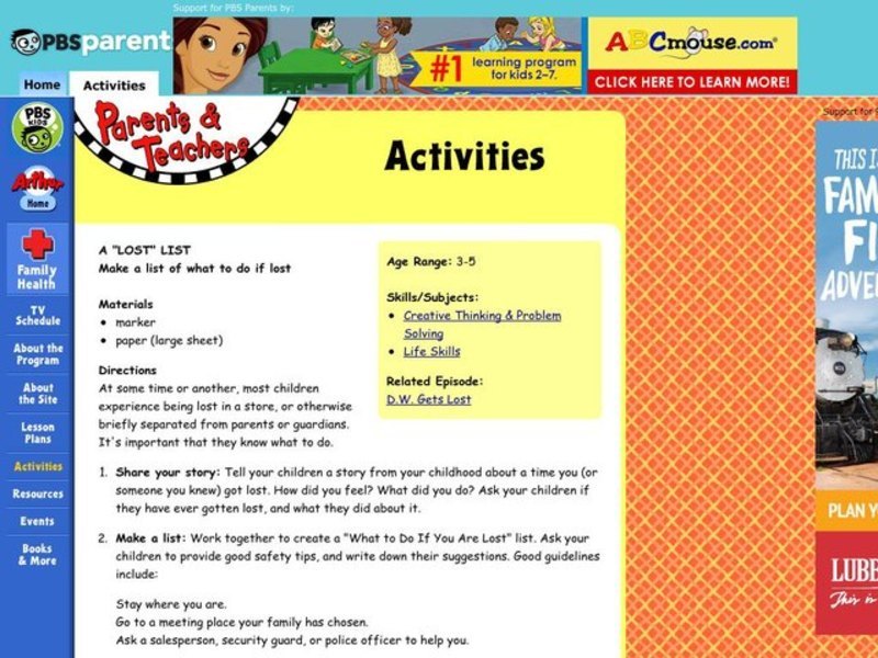  A "Lost" List Lesson Plan