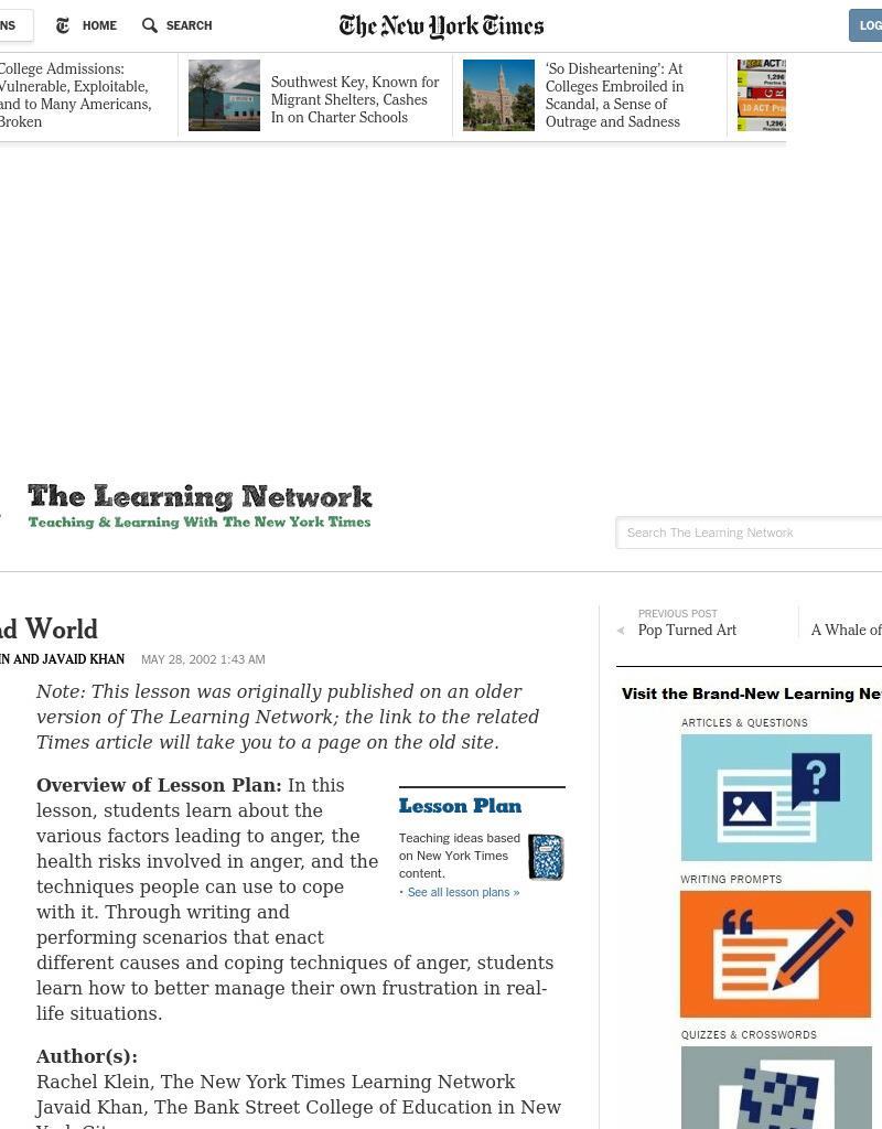 It's a Mad World Lesson Plan