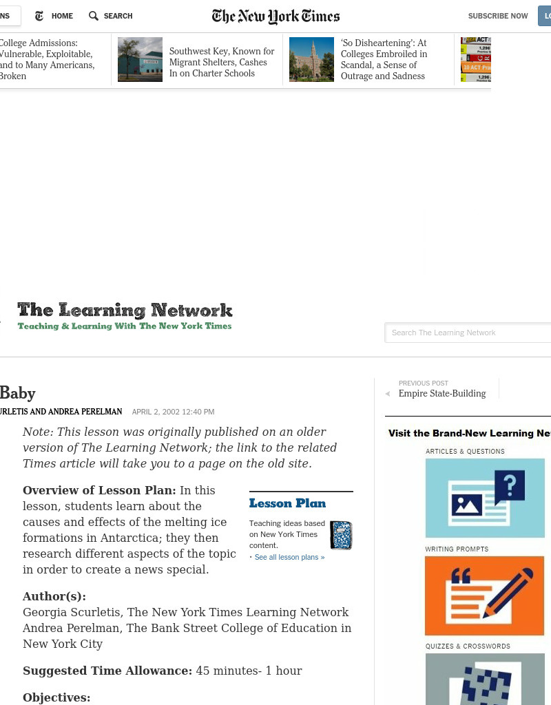 Ice, Ice, Baby Lesson Plan