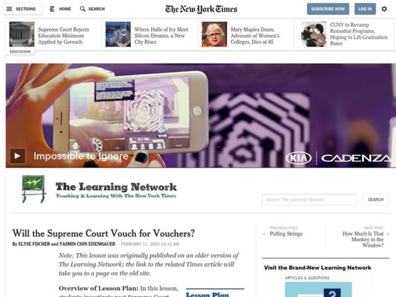 Will the Supreme Court Vouch for Vouchers? Lesson Plan