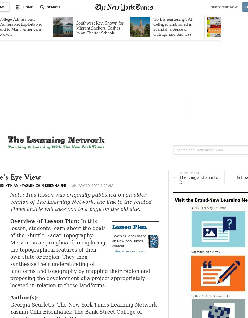 A Shuttle's Eye View Lesson Plan