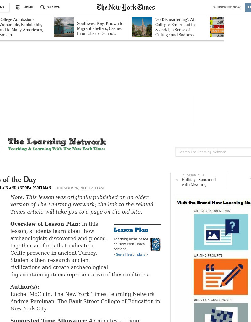 Remains of the Day Lesson Plan