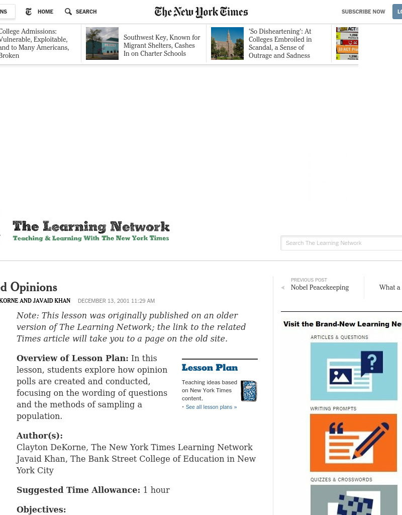 Measured Opinions Lesson Plan