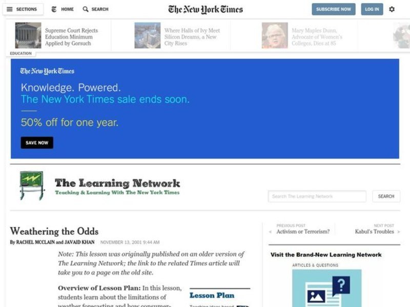 Weathering the Odds Lesson Plan