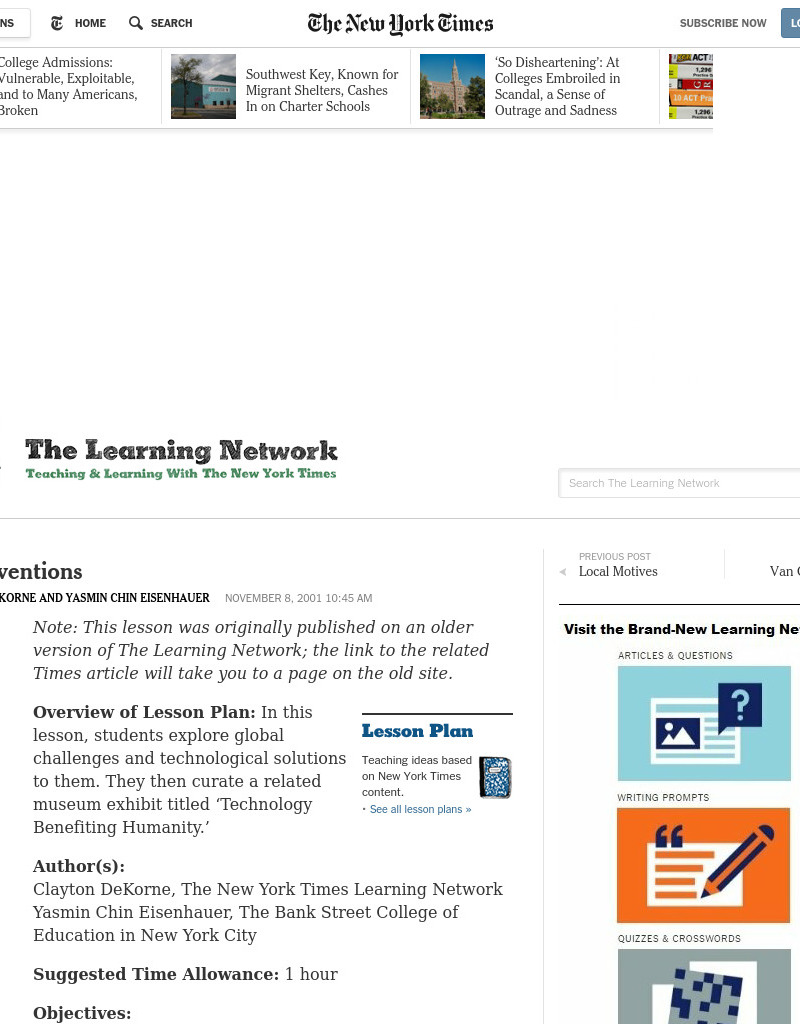 Good Inventions Lesson Plan