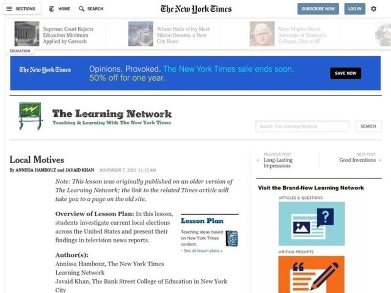 Local Motives Lesson Plan