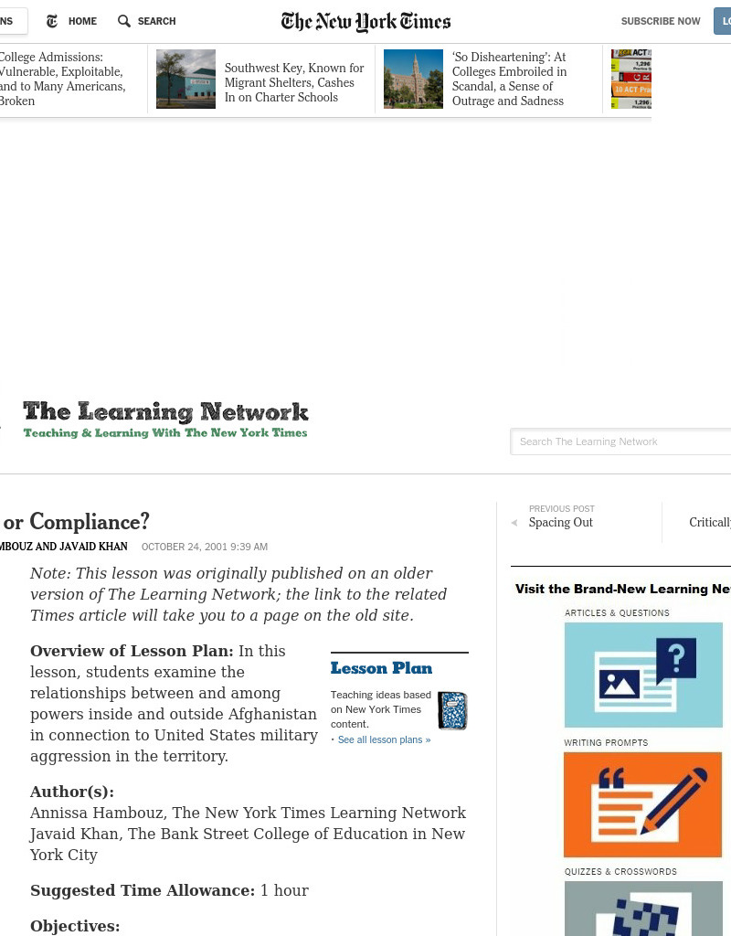 Alliance or Compliance? Lesson Plan