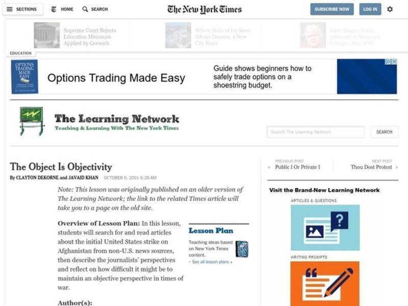 The Object Is Objectivity Lesson Plan