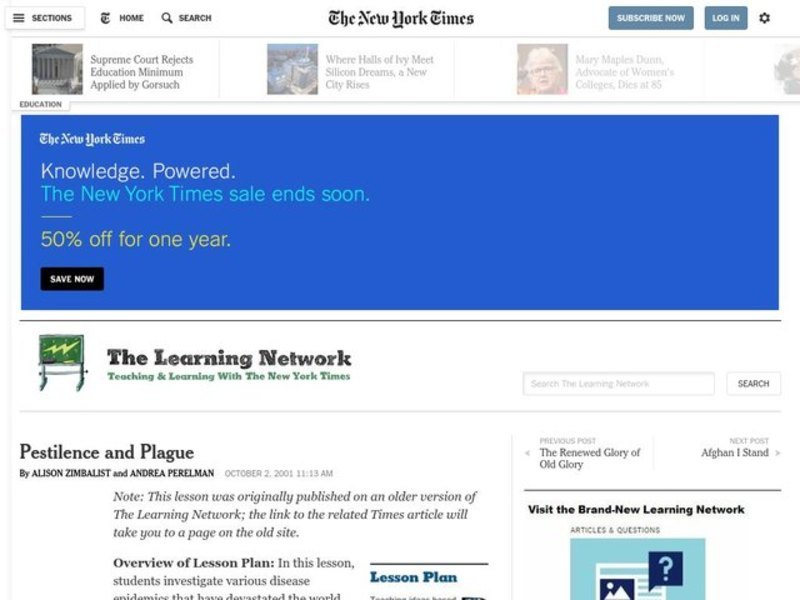 Pestilence and Plague Lesson Plan