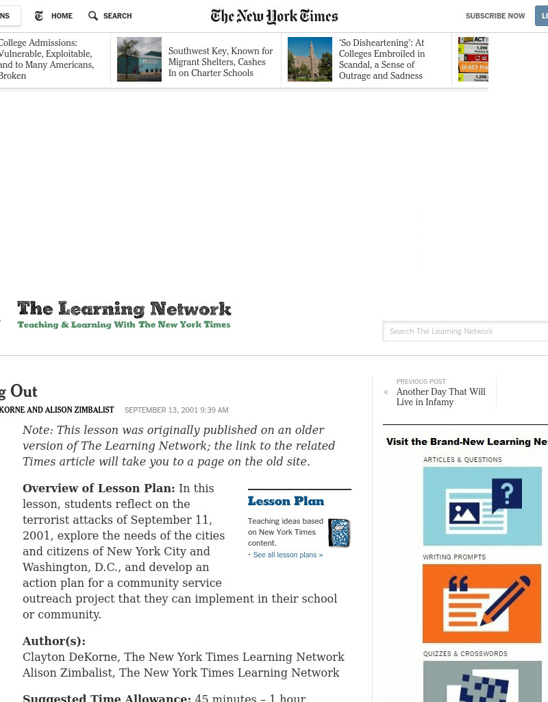 Reaching Out Lesson Plan