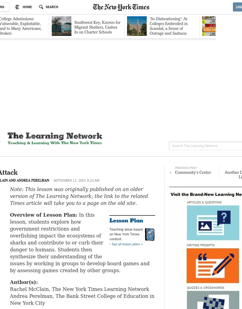 On the Attack Lesson Plan