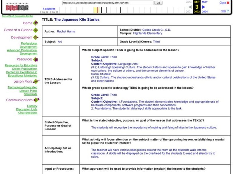 The Japanese Kite Stories Lesson Plan