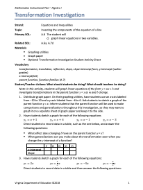 Transformation Investigation Lesson Plan