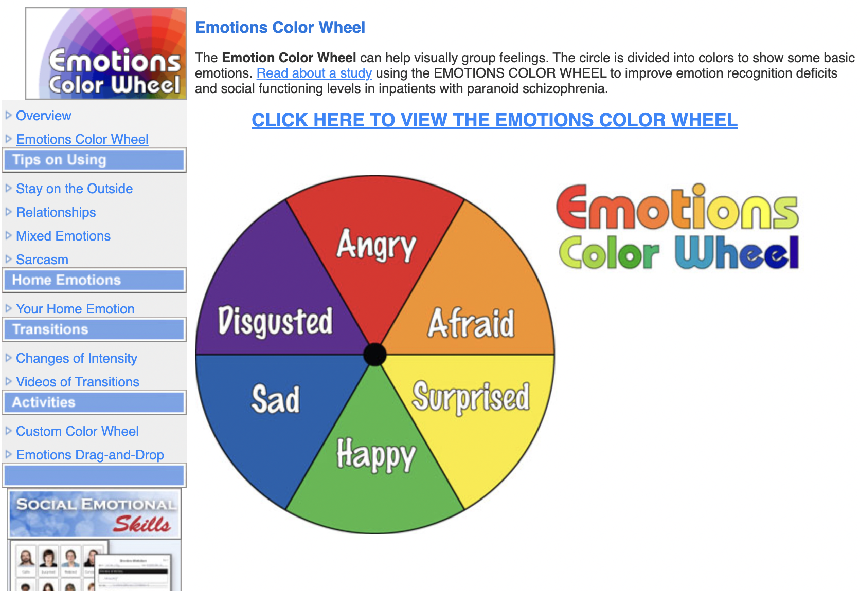 Emotions Color Wheel Interactive