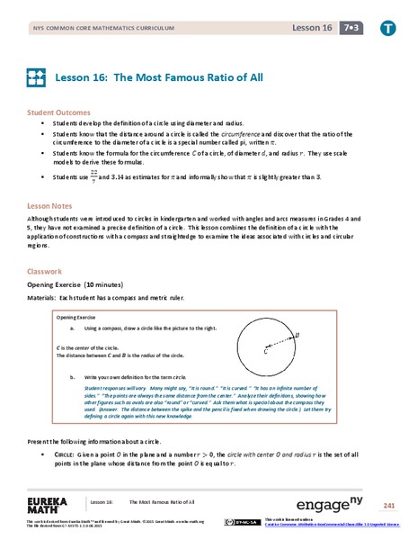 The Most Famous Ratio of All Lesson Plan