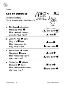 Add or Subtract Worksheet
