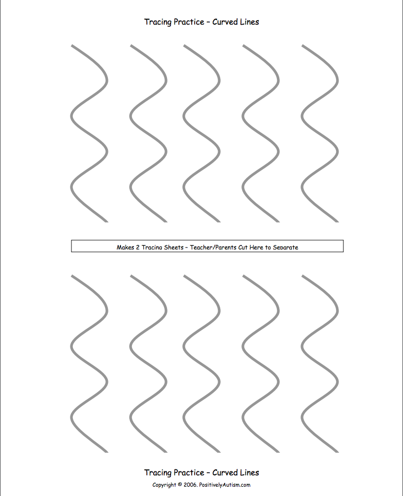 Tracing Practice with Curved Lines Worksheet