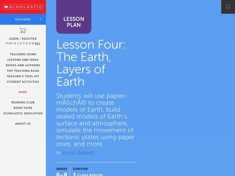 Lesson Four: The Earth, Layers of Earth Lesson Plan