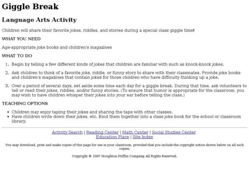 Giggle Break Activity