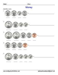 Add the Coins Worksheet