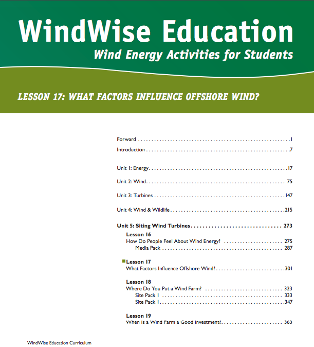 What Factors Influence Offshore Wind? Lesson Plan