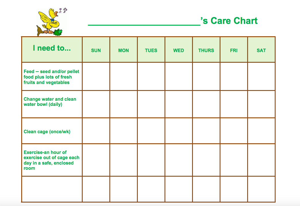 Pet Care Charts Printables