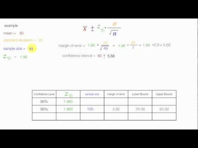 How to Calculate Sample Size and Margin of Error Instructional Video