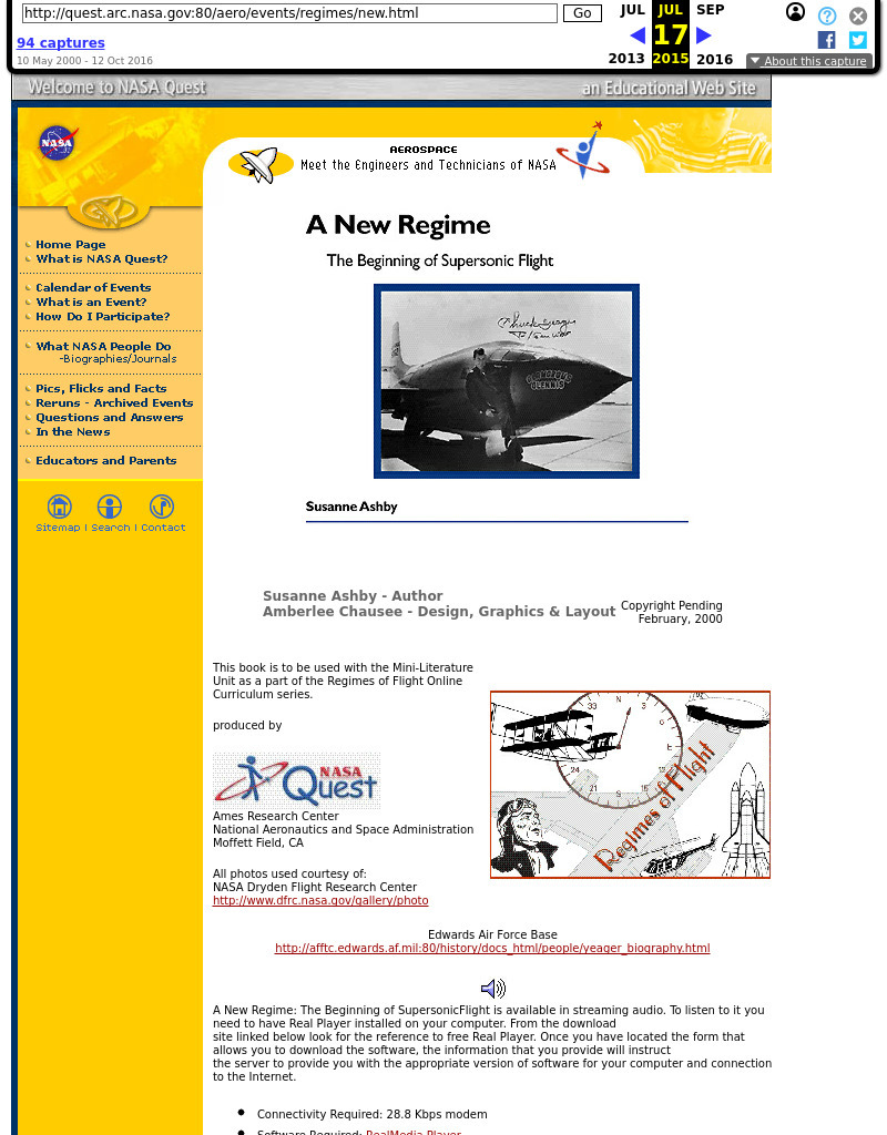 A New Regime: The Beginning of SupersonicFlight Lesson Plan