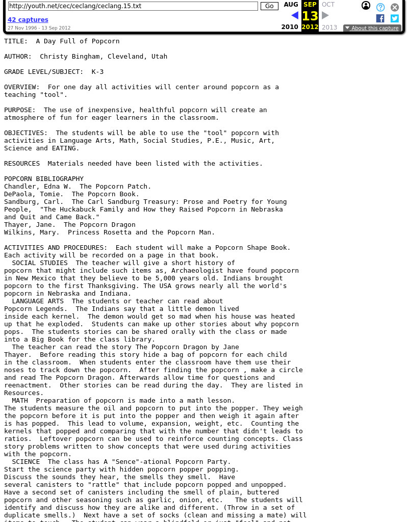 A Day Full of Popcorn Lesson Plan