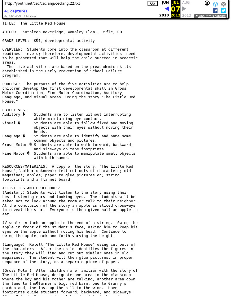 The Little Red House Lesson Plan