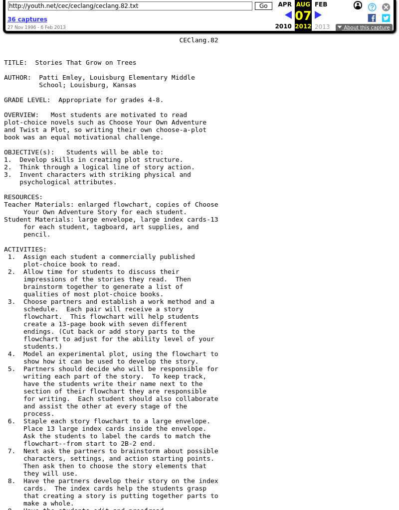 Stories That Grow on Trees Lesson Plan