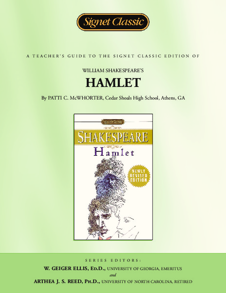 A Teacher's Guide to William Shakespeare's Hamlet Study Guide