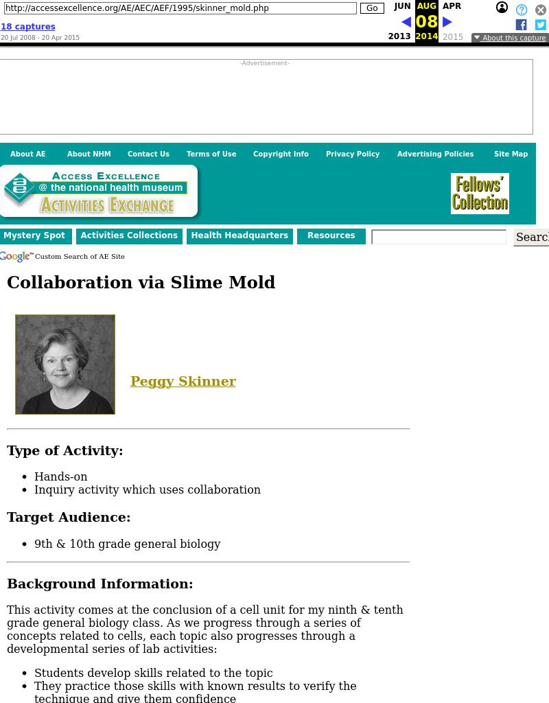 Collaboration via Slime Mold Lesson Plan