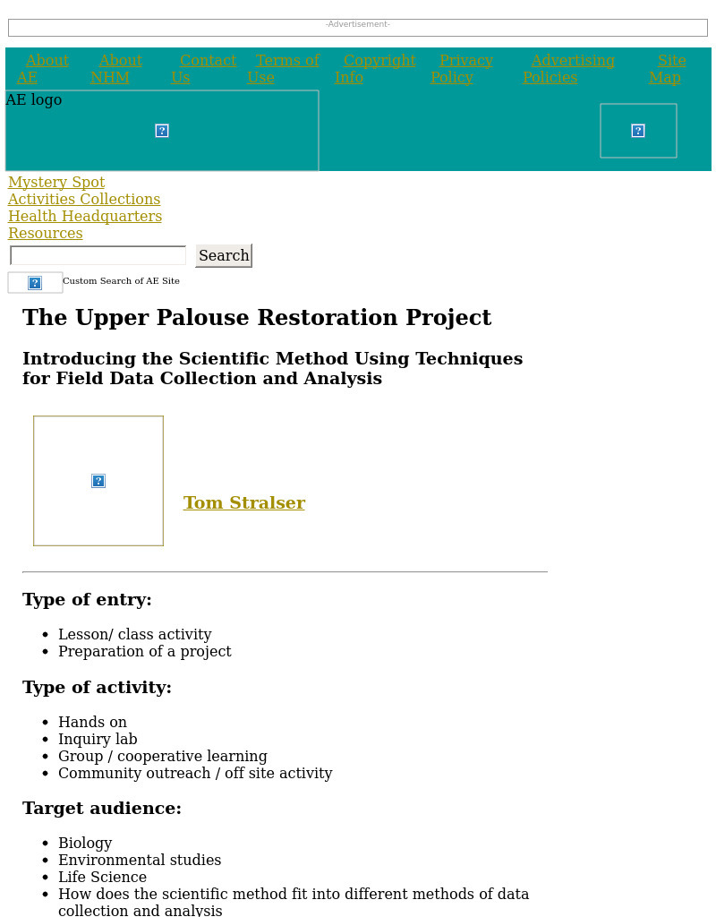 The Upper Palouse Restoration Project Activity