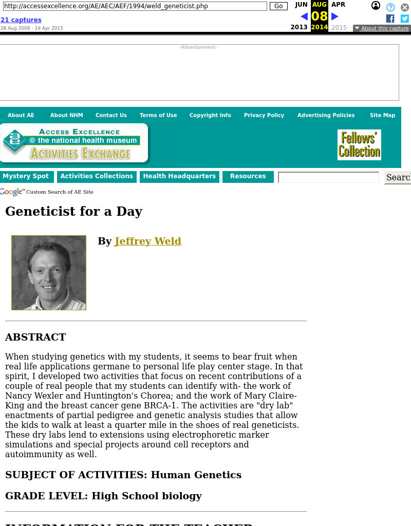 Geneticist for a Day Lesson Plan