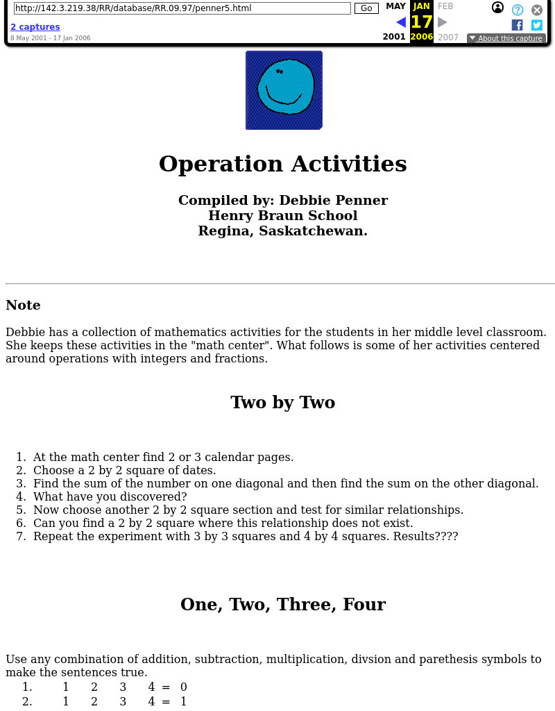 Operations Activities Lesson Plan