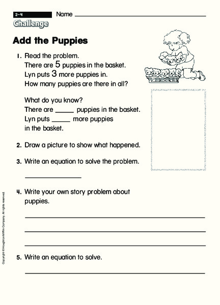 Add the Puppies Worksheet